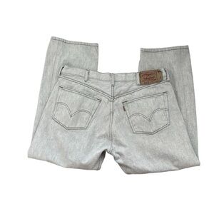 Levis‎ Button Fly 501 Straight Fit Jeans Men's 40/30 Actual 38/28 Light Gray